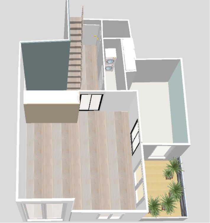 Rénovation d'un grand duplex parisien - Charenton Le Pont 1 Espace_restructure_RDC_R