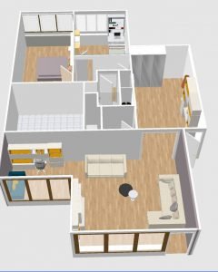 Aménagement d'un appartement - Paris 15 16 Vue 3D 3