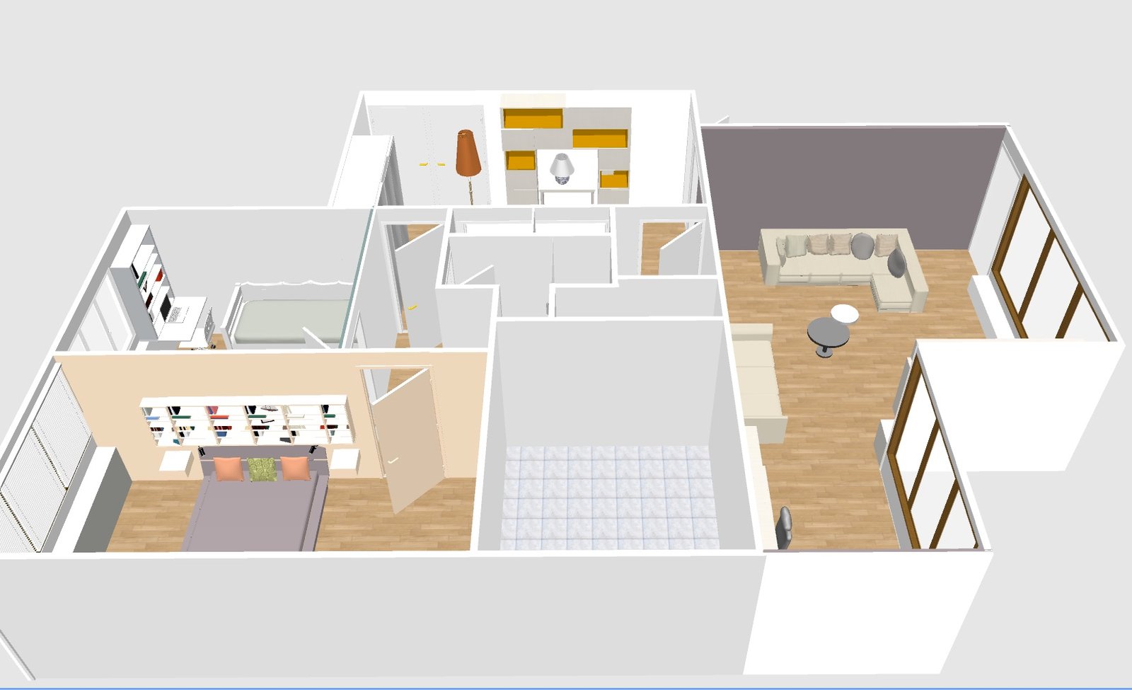 Aménagement d'un appartement - Paris 15 8 Vue 3D 4