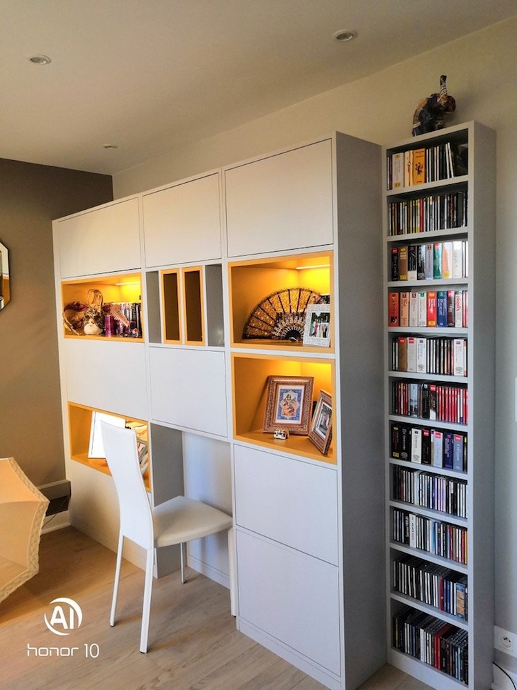 Aménagement d'un appartement - Paris 15 3 Découvrez le relooking de cet appartement grâce aux menuiseries sur-mesure