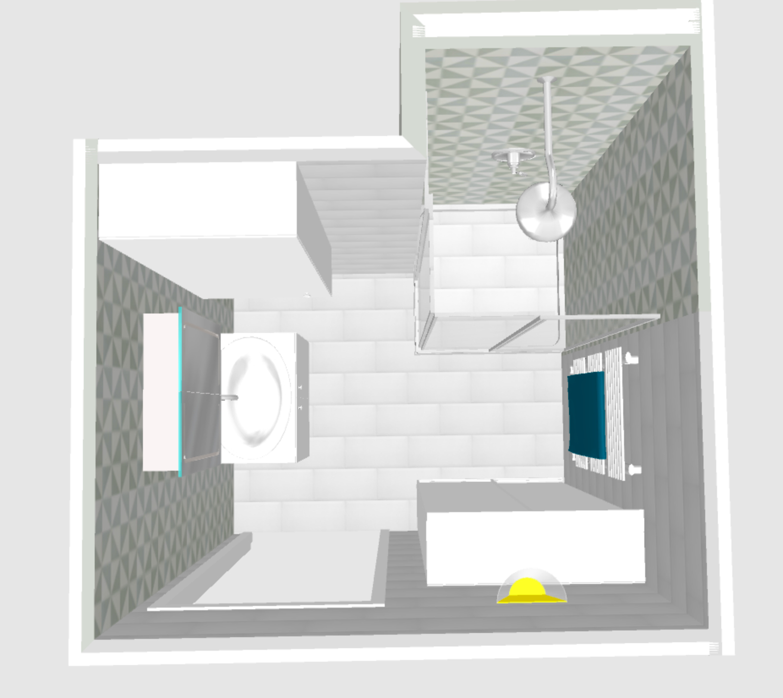 Aménagement d'une petite salle de douche dans un placard - Charenton Le Pont 1 plan_R